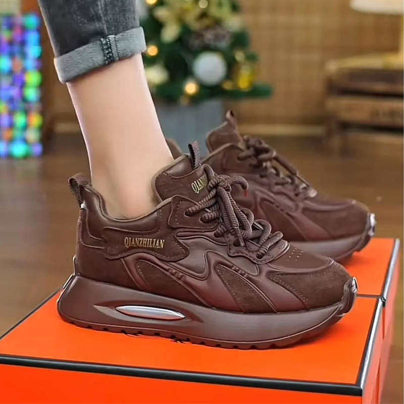 厚底老爹鞋女秋冬加绒保暖