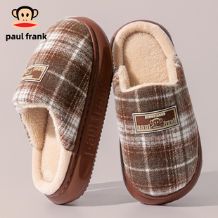 加厚保暖毛绒舒适轻便舒适厚底耐磨拖鞋 新款 男 男冬季 大嘴猴棉拖鞋