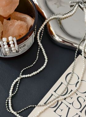 源900+！现89！纯元 天然淡水小米珠耳环项链 小众设计师款 原厂