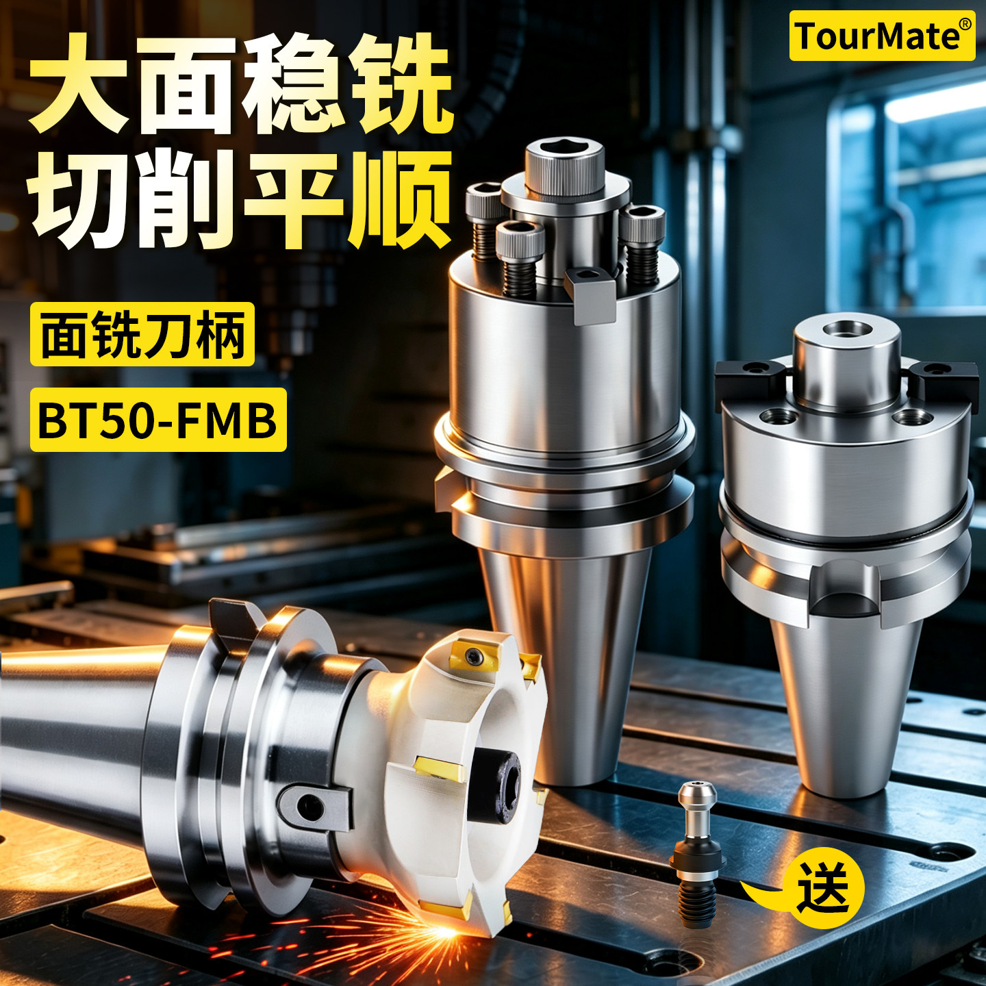 BT50数控平面铣刀柄CNC高精平面刀柄连接杆BT50-FMB22 27 32 40