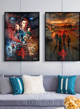 怪奇物语4 Stranger Things 美剧海报装饰画客厅卧室书房酒店挂画