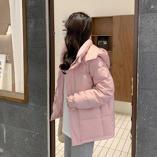 加厚立领面包情侣宽松中戏爆款 新款 外套 2024冬季 粉色羽绒服女短款