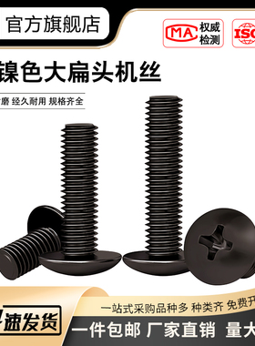 TM黑镍色大扁头伞头扁圆头蘑菇头螺丝钉碳钢螺钉M3M4M5M6M8包邮