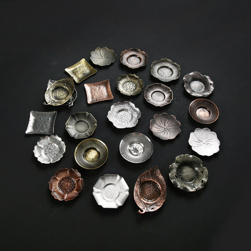 测试推荐合金仿铜杯垫带收纳架子