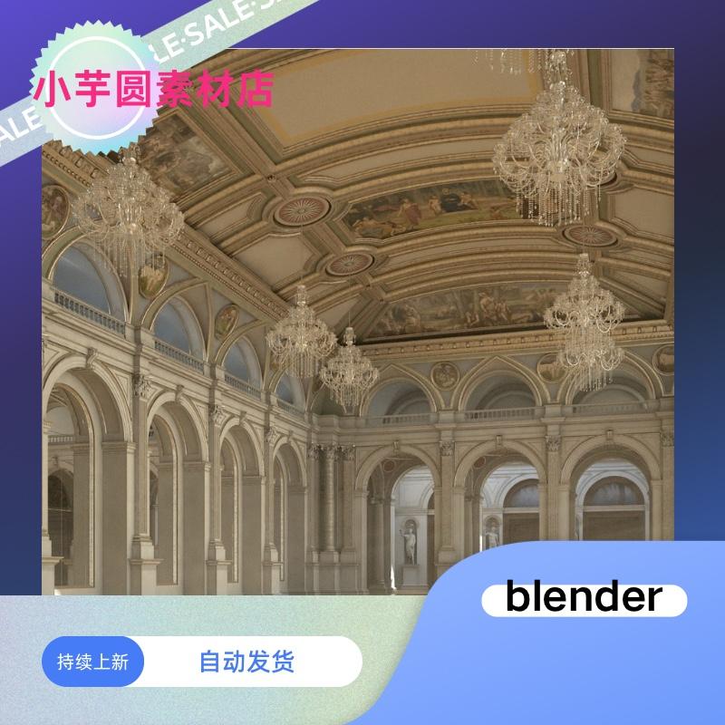 教堂blender场景 教堂3D场景 欧洲教堂宗教风格3D游戏模型