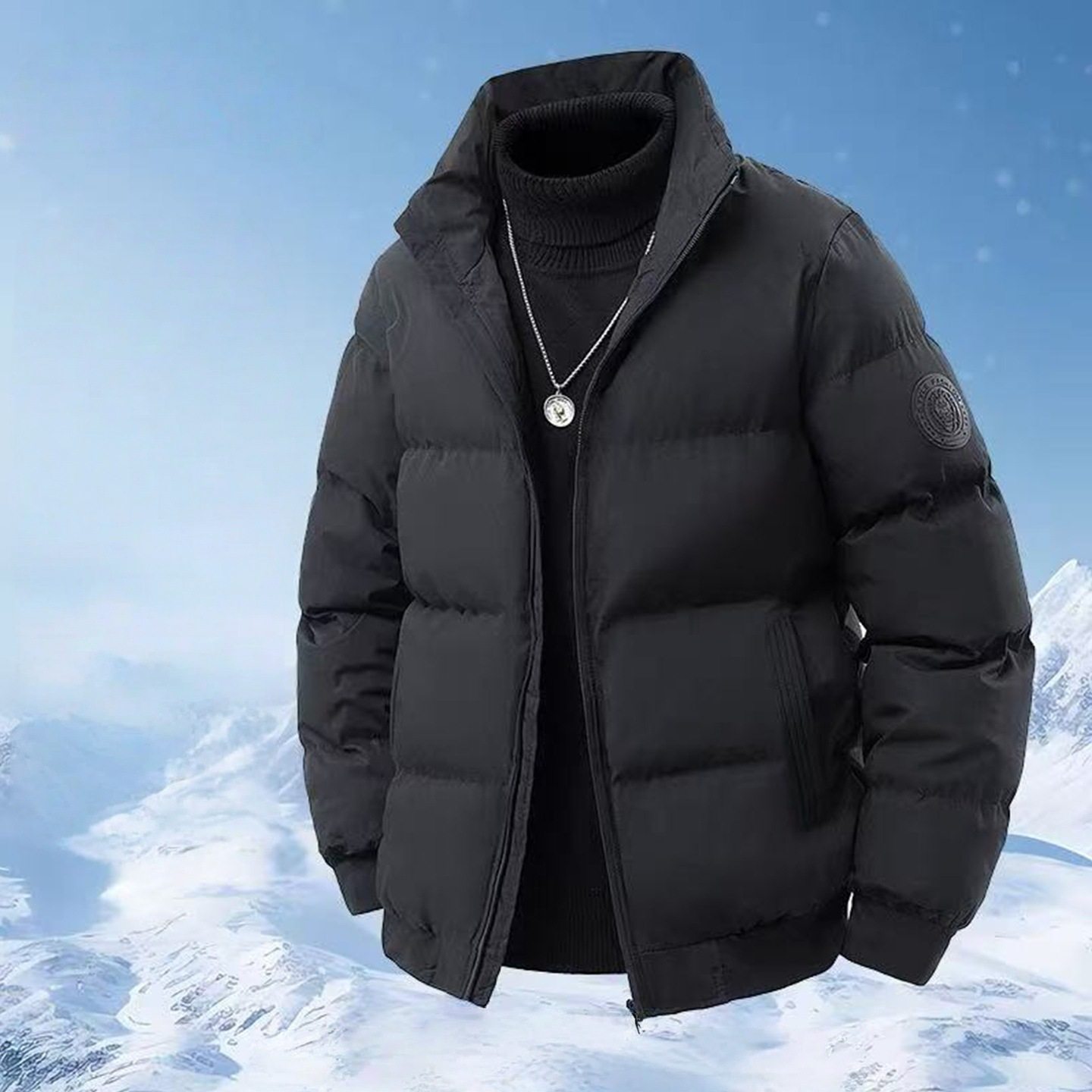 加厚冬季立领外套潮流防寒帅气百搭保暖棉袄羽绒棉服舒适休闲棉衣