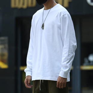 基础打底衫 白色学院上衣高中内搭纯棉长袖 t恤男女旅游备两件长袖