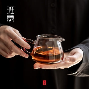 日式高硼硅玻璃公道杯茶海加厚耐热公杯分茶器纯手工匀杯子200ml