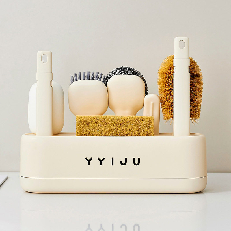 厨房收纳用具刷锅清洁刷子多功能带手柄钢丝球家用去污清洁套装 - 夏镇程空百货出品