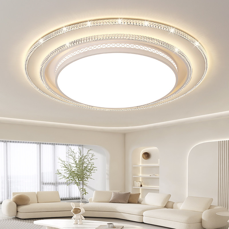 LED客厅灯大圆灯2025新款现代简约主灯卧室大灯吸顶灯轻奢水晶灯