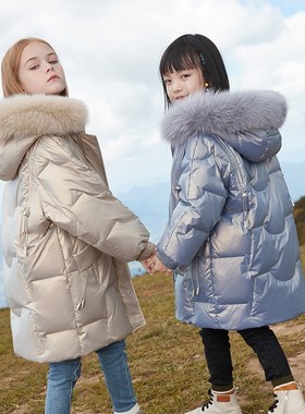 英国next dears女童中长款羽绒服冬装洋气女孩中大童加厚保暖外套