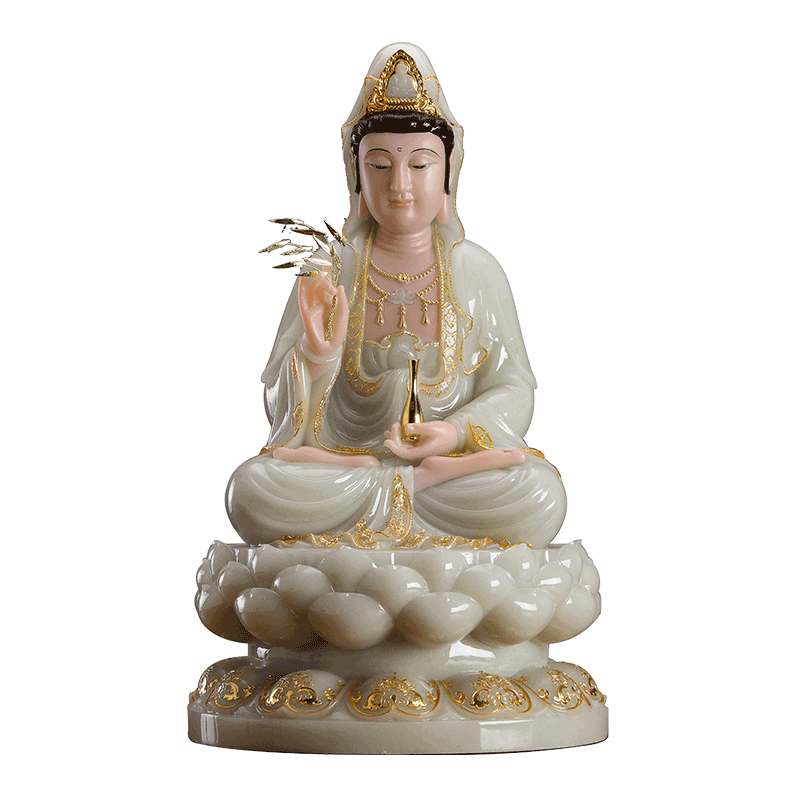 镶金寺庙汉白玉圆通缘汉白玉家用