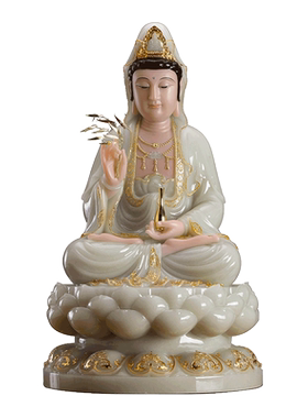 镶金寺庙汉白玉圆通缘汉白玉家用