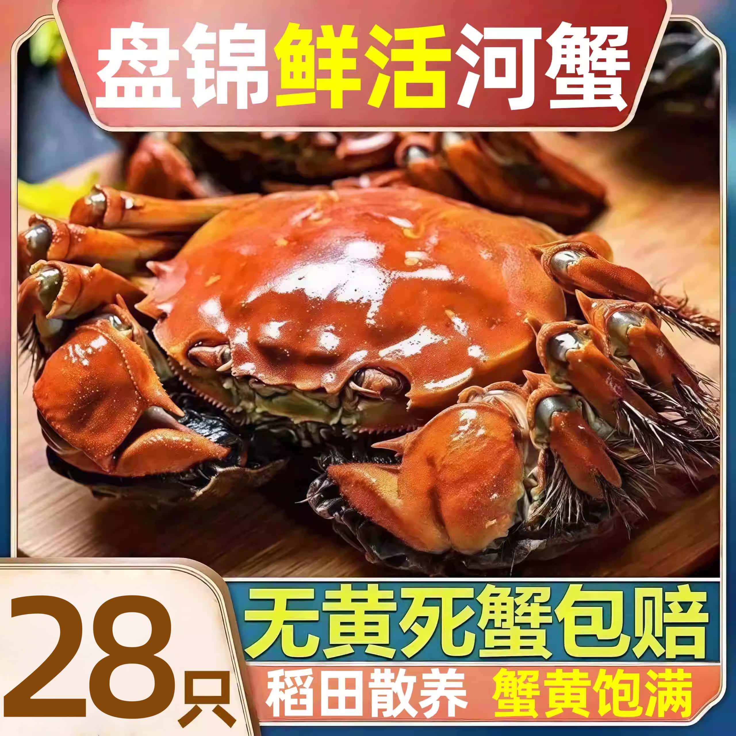 盘锦河蟹鲜活大号30只稻田蟹礼盒