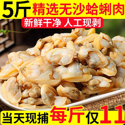 新鲜蛤蜊肉冷冻花甲肉无沙干净冰鲜花蛤黄蚬子肉海鲜水产非干货