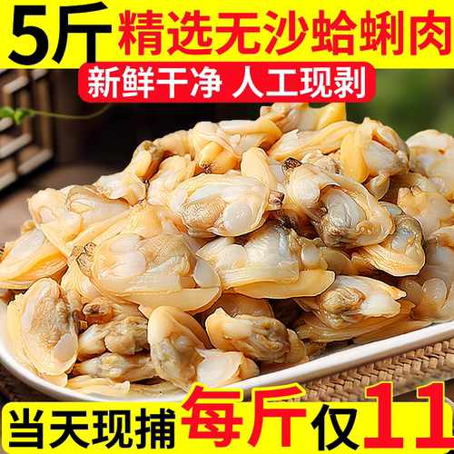 新鲜蛤蜊肉冷冻花甲肉无沙干净冰鲜花蛤黄蚬子肉海鲜水产非干货