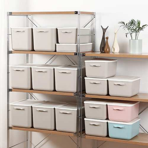 加厚防尘塑料收纳箱特大号衣服玩具整理箱有盖储物箱子零食