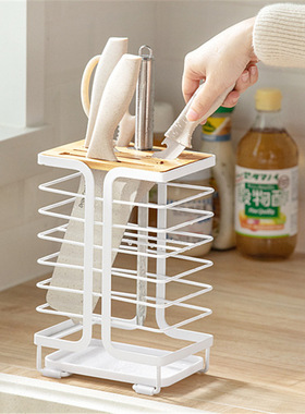 纳川刀架 多功能厨房8卡位带沥水底盘刀具收纳架沥座爆款