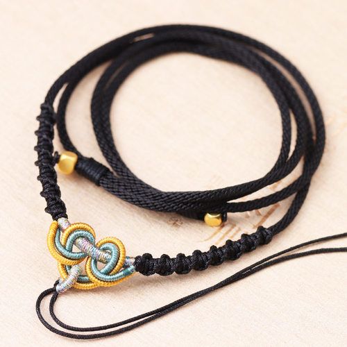 吊坠项链绳手工编织民族风挂绳玉佩挂件饰品绳子水晶挂脖红绳