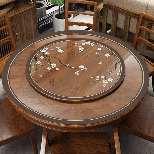 中国风透明大圆桌桌布防水防油圆形餐桌垫茶几布垫PVC软玻璃台布