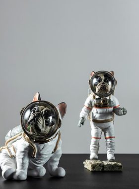 厂家直销北欧创意宇航员航天犬流浪地球摆件太空人软装家居