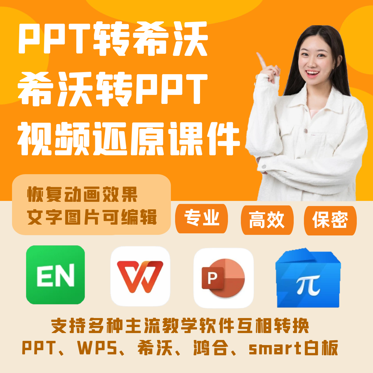 希沃转PPT根据视频还原制作课件鸿合白板smart白板转PPT转希沃