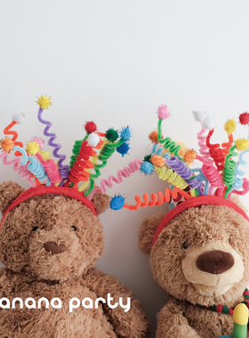 ins生日可爱卷卷弹簧发箍派对儿童闺蜜聚会小红书拍照头饰幼儿园