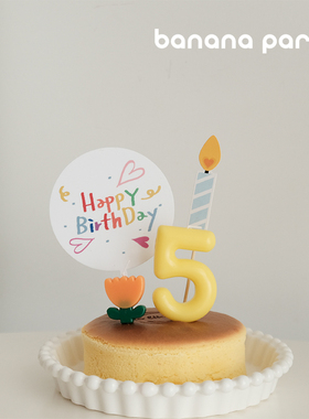 ins马卡龙生日蜡烛蛋糕插件宝宝生日许愿氛围感拍照彩色数字装饰