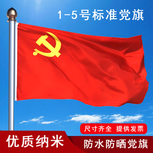 党旗1号2号3号4号5号纳米防水防晒加厚党旗升旗户外官方正版