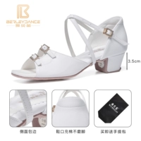 Суперволокно-кожа-удвоение Dested White 3.5 Низкие каблуки+батонная барная барная барная бара/загуститель агровой площадки Дармовые танцевальные сумки