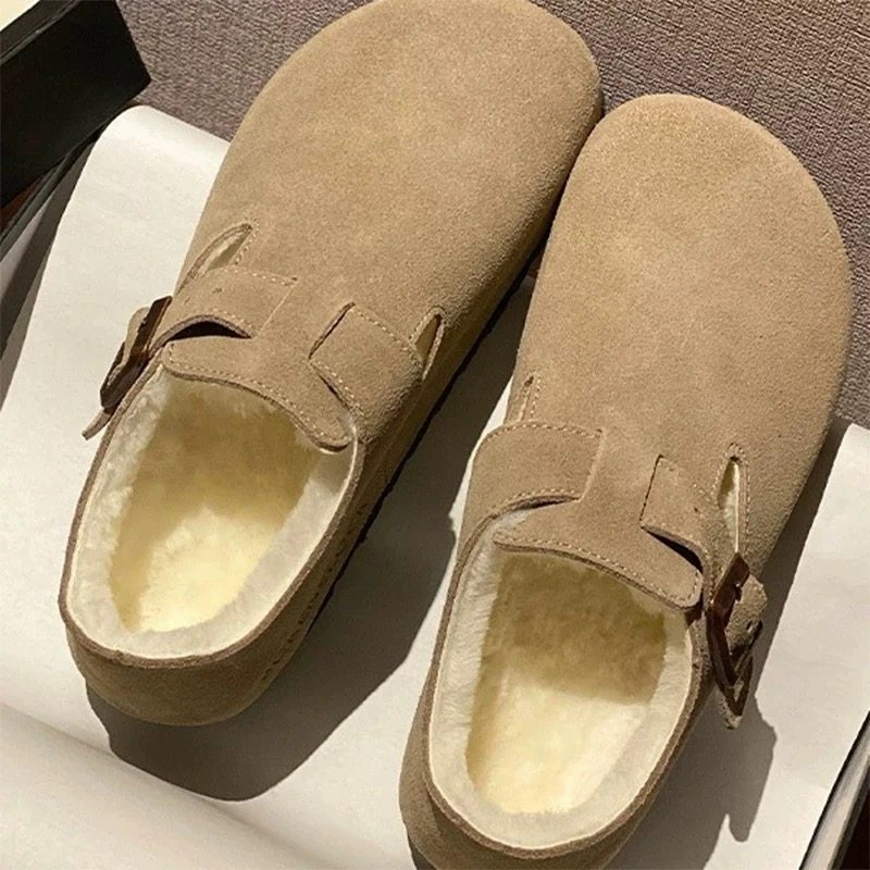 潮牌男鞋冬季新款加绒保暖加厚棉鞋男士复古翻毛皮软底休闲豆豆鞋,流行男鞋,软木鞋/勃肯鞋,淘宝优惠券,粉丝福利购,淘宝优惠卷