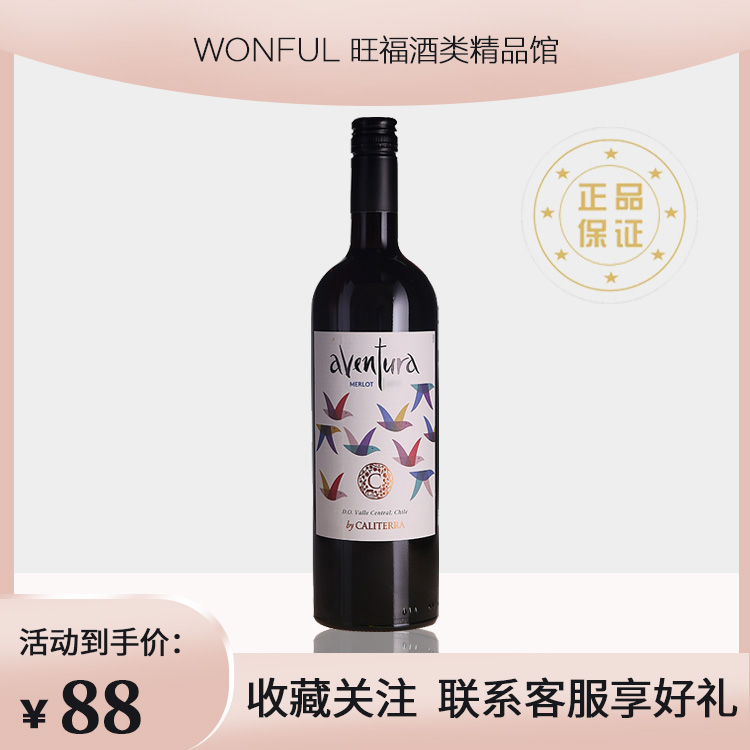 佳特利庄园印象梅洛红葡萄酒750ml Caliterra智利原瓶进口干红