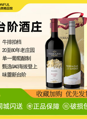 台阶安第斯山脉典藏马尔白克红葡萄酒Terrazas750ml阿根廷进口