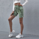 Women Green 2022 Fashion Tight Shorts Dye match Tie All