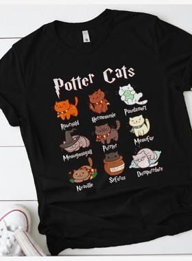 Cute Potter Cats mom Shirt Fashion Women t Shirt Tops Cotton