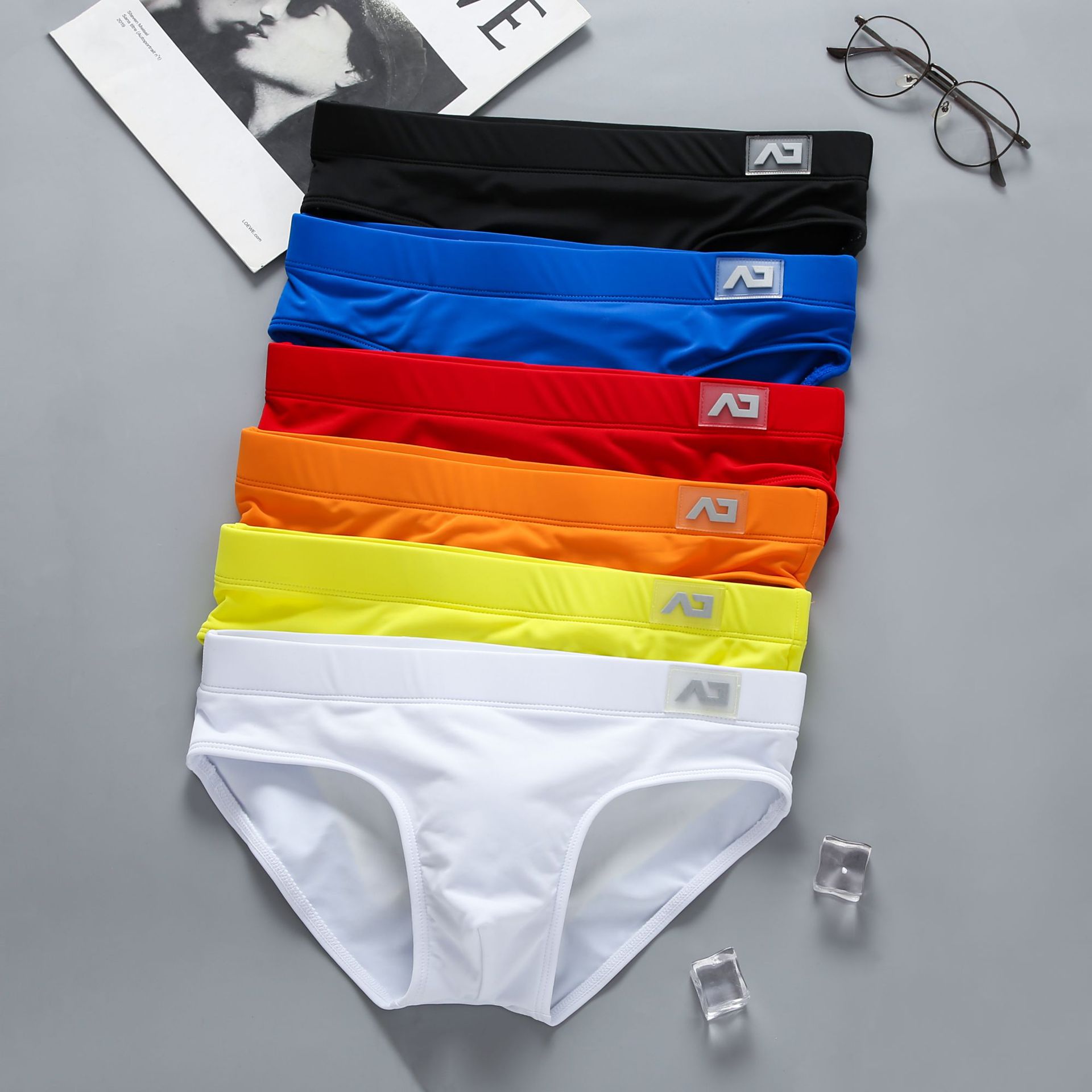 Men's swimming trunks with low waist, sexy, big,