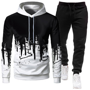 Hoodie Autumn Pant Men Tracksuits Winter Trending