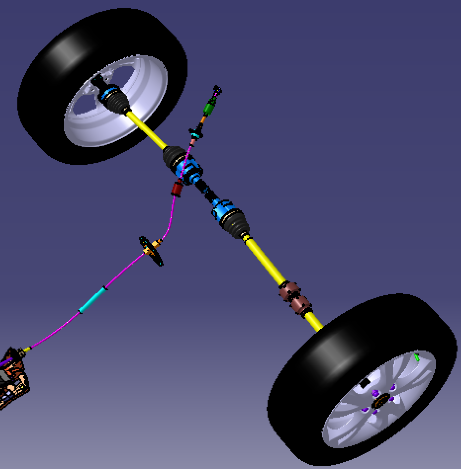 轿车乘用车行驶系驱动传动半轴球头3d三维几何数模型汽车备用轮胎