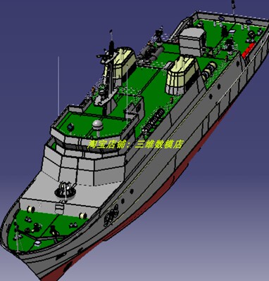 60米大型扫雷军舰船舶3D三维几何数模型外观曲面救生护卫舰艇甲板