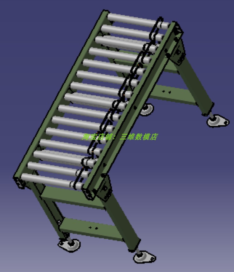 1m米可调节高度滚筒铁架桌子3D三维几何数模型stp格式桌腿螺栓钉