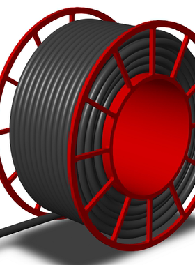 10cm一公分管径水管卷盘圈3D三维几何数模型Solidworks软管带图纸