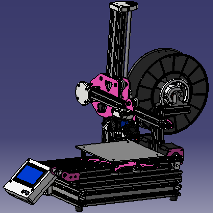 小型桌面3D打印机三维几何数模型迷你家用3D打印机stp图 非实物