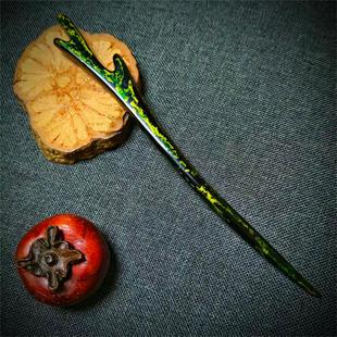 非遗大漆螺钿发簪中式复古漆器簪子国风盘发手工木簪天然漆艺发饰