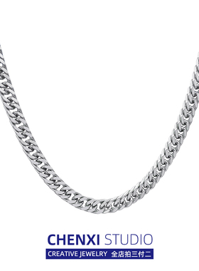 CHENXI钛钢基础款项链男女ins简约锁骨链潮牌百搭古巴欧美hiphop