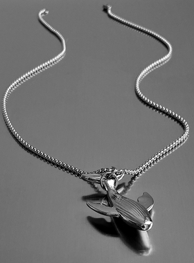 CHEN XI 鲸鱼项链男长款百搭情侣毛衣链盒子链现货