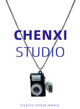 CHENXI发光小相机项链男女潮嘻哈网红抖音复古闪光单反发声毛衣链