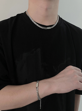 CHEN XI 新款钛钢项链男土酷蹦迪潮嘻哈饰品不掉色手链子朋克酷女
