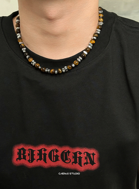 2025新款夏小众设计锁骨链项链男高级感复古串珠男生配饰