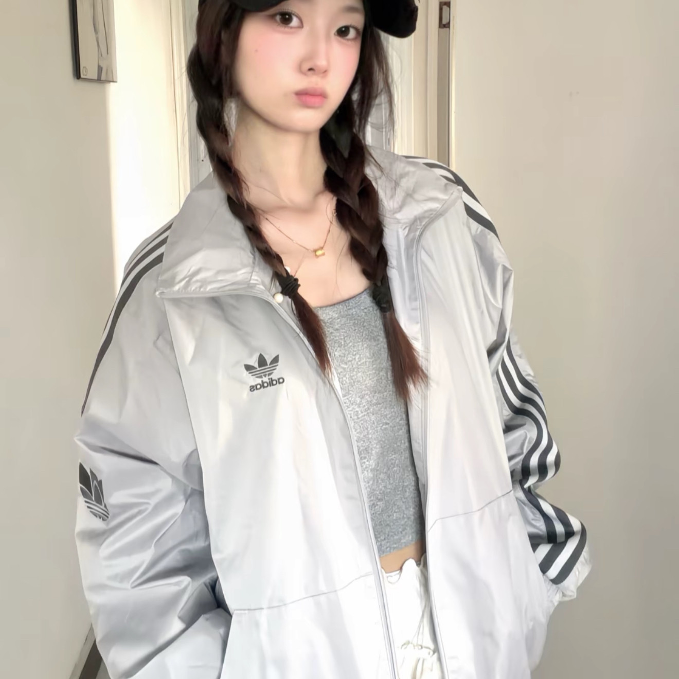 adidas originals ADICOLOR TRACK 梭织运动休闲夹克 男女同款