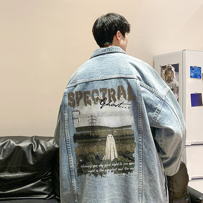 牛仔衣外套男2025秋季港风高街宽松夹克韩版帅气上衣潮NZ2333-P88,男装工装外套,电商B295